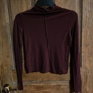Maroon Crop Top Turtleneck | Size Small